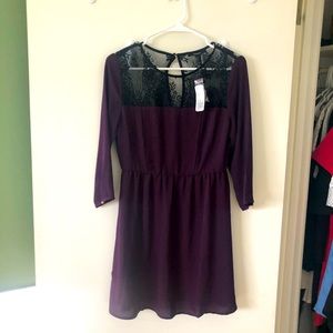 Purple Lace Detail Dress